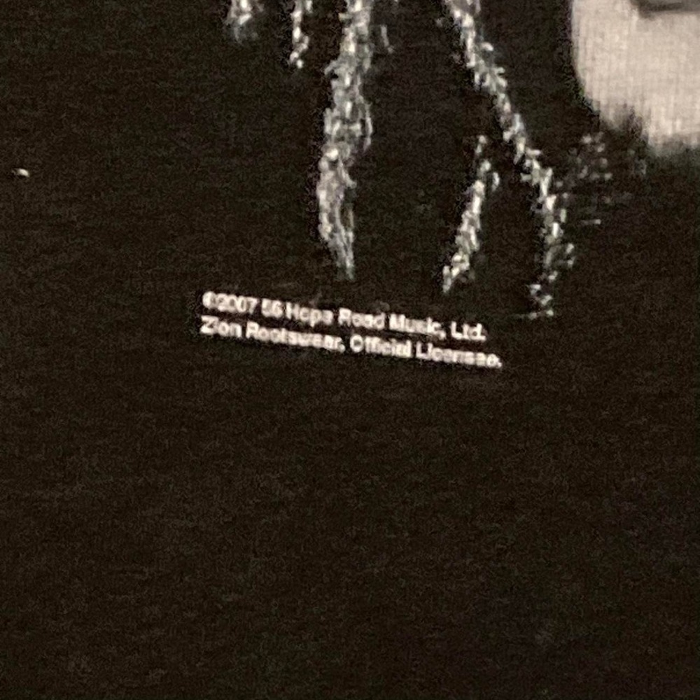 Bob Marley black baby tee Zion Roots Rasta reggae y2k 07' L/16.5 - Picture 3 of 8